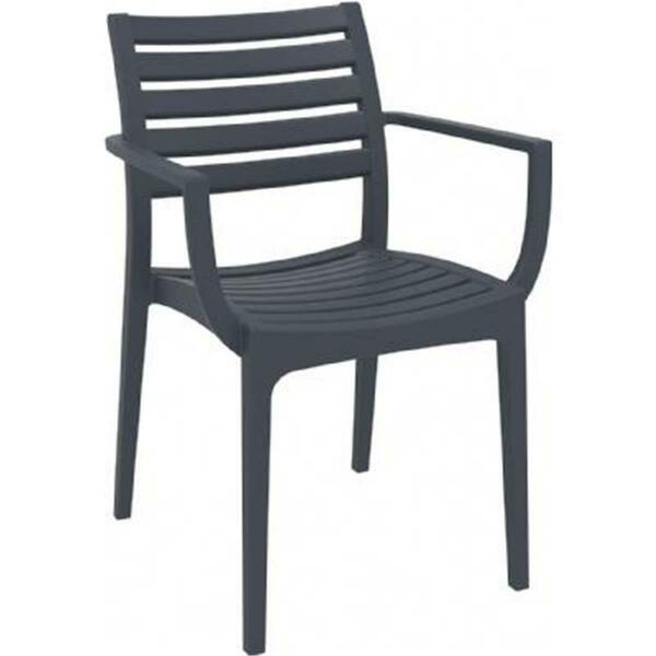 Siesta Artemis Outdoor Dining Arm Chair Dark Gray, 2PK ISP011-DGR